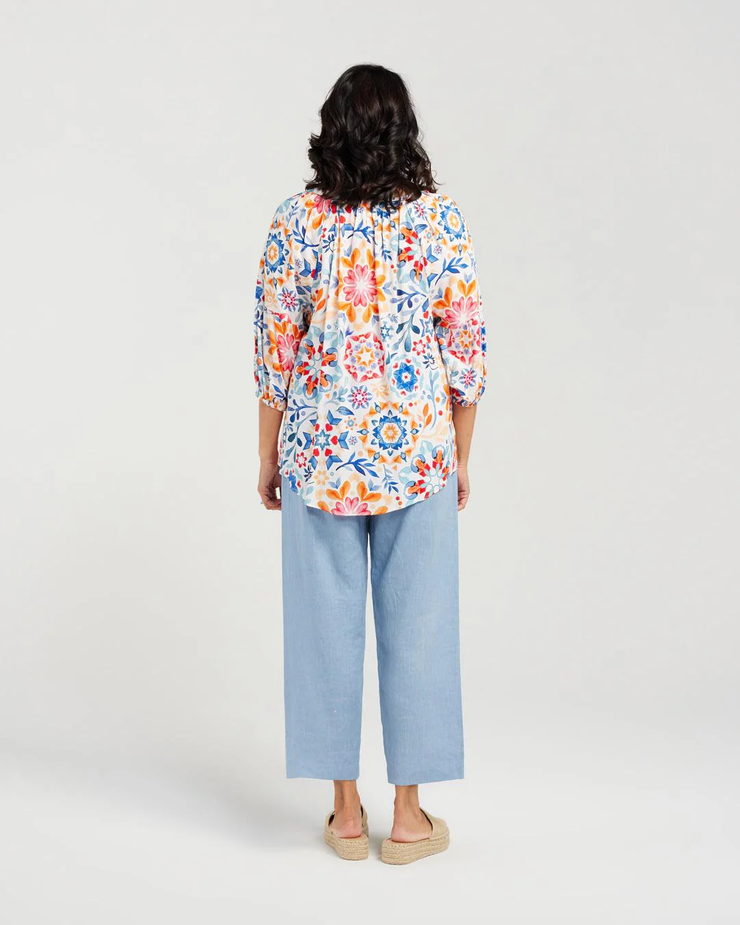 Blackstone Pippa Top- Blue Mist/Apricot - Image 3