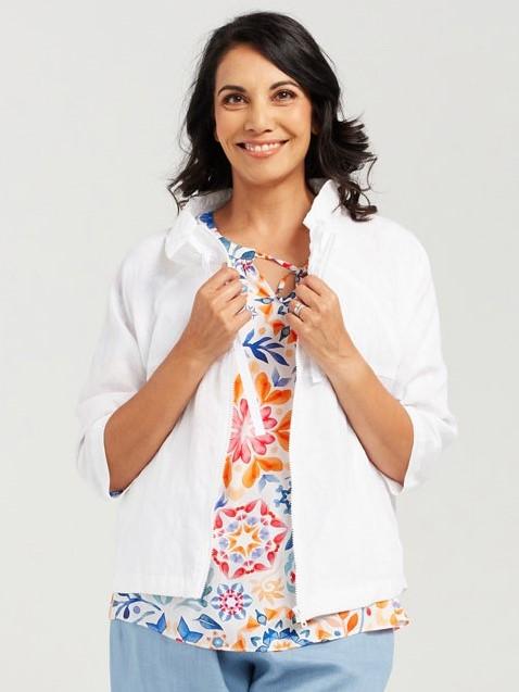 Blackstone Victoria Linen Jacket-White - Image 4