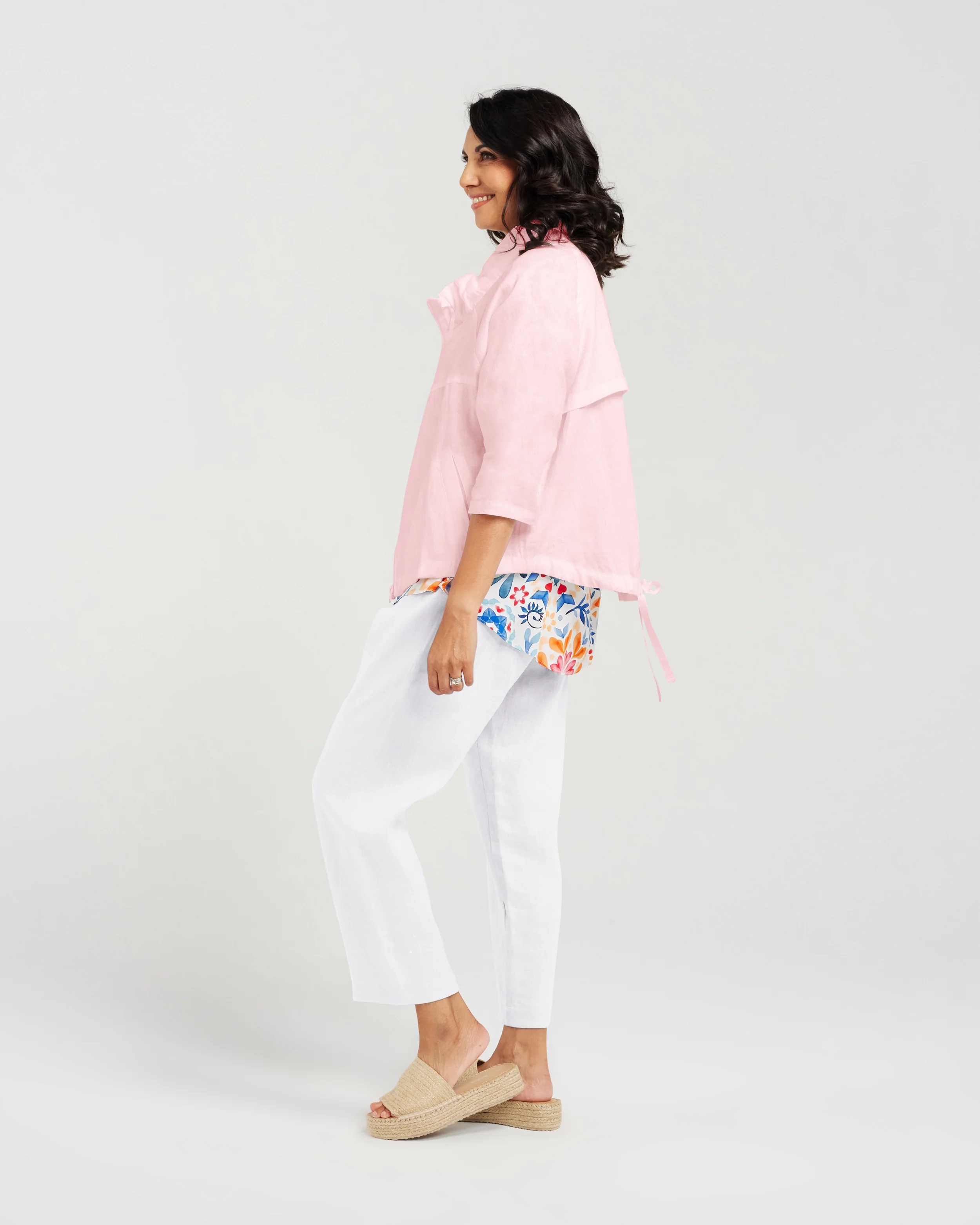 Blackstone Victoria Linen Jacket- Crystal Rose - Image 3