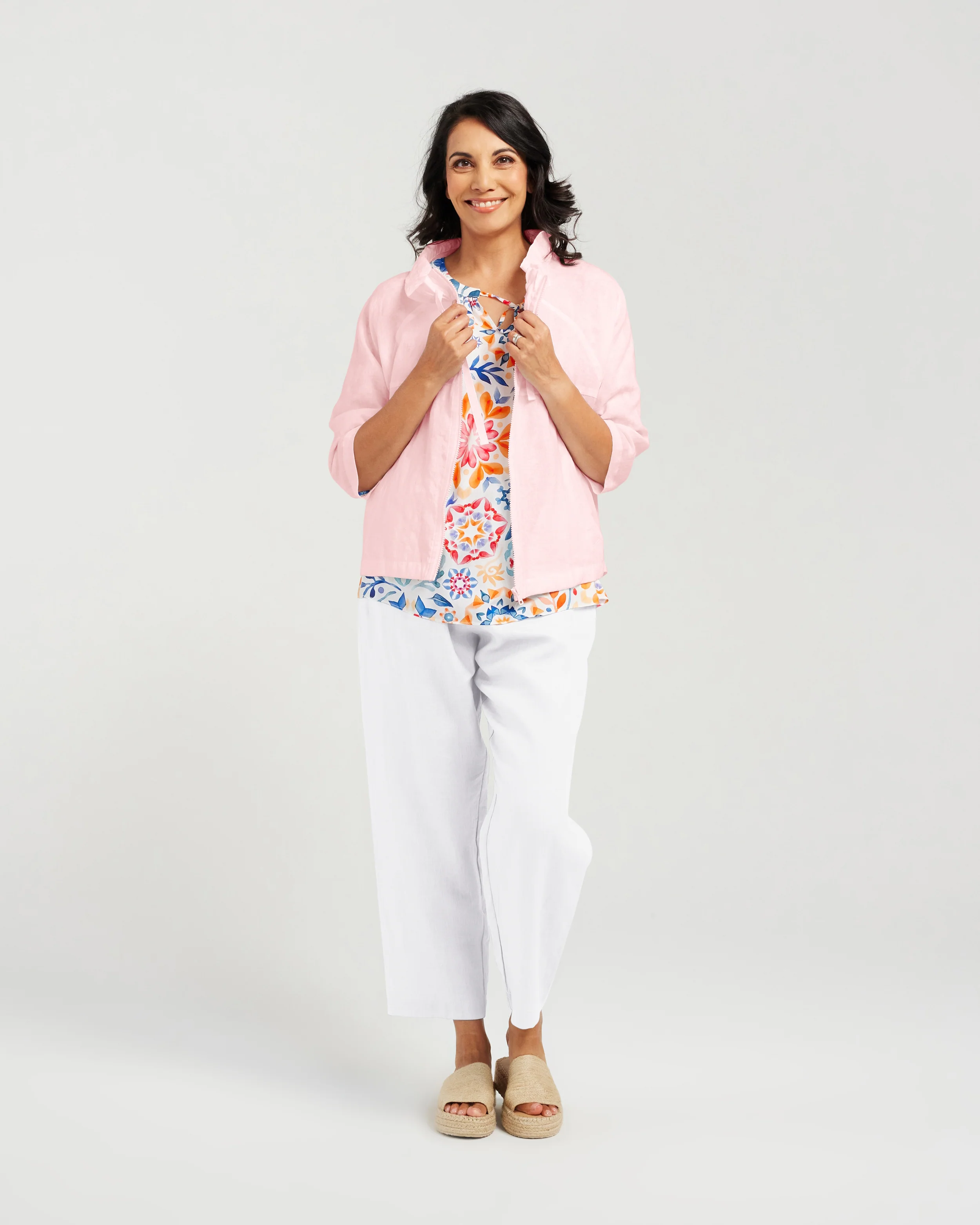 Blackstone Victoria Linen Jacket- Crystal Rose - Image 4
