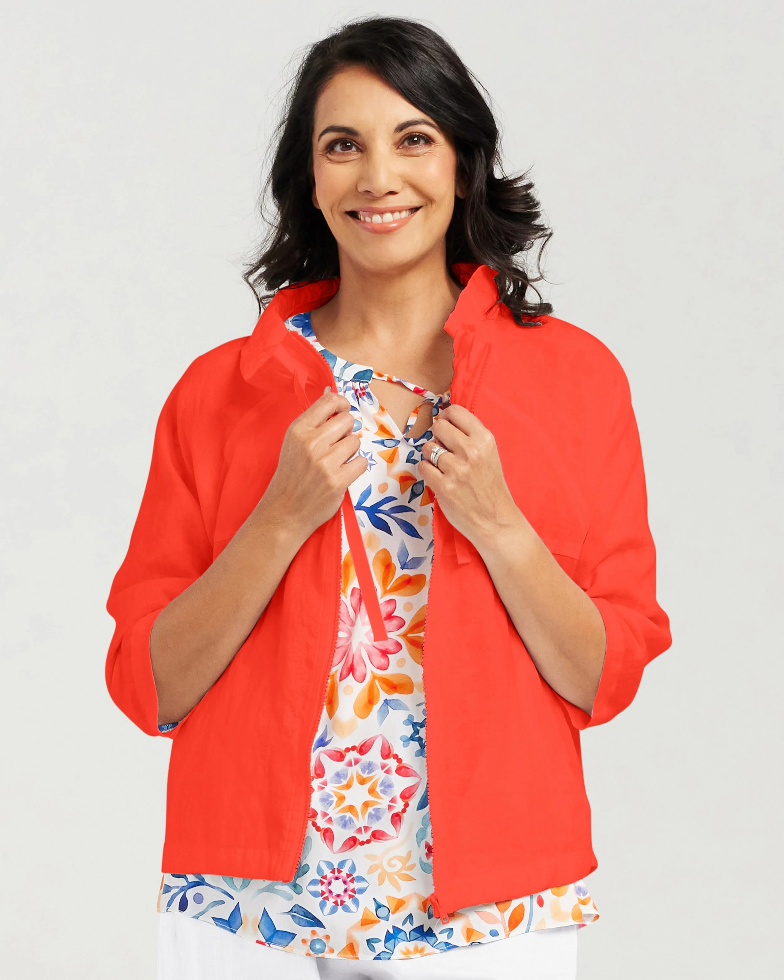 Blackstone Victoria Linen Jacket- Fiesta Red