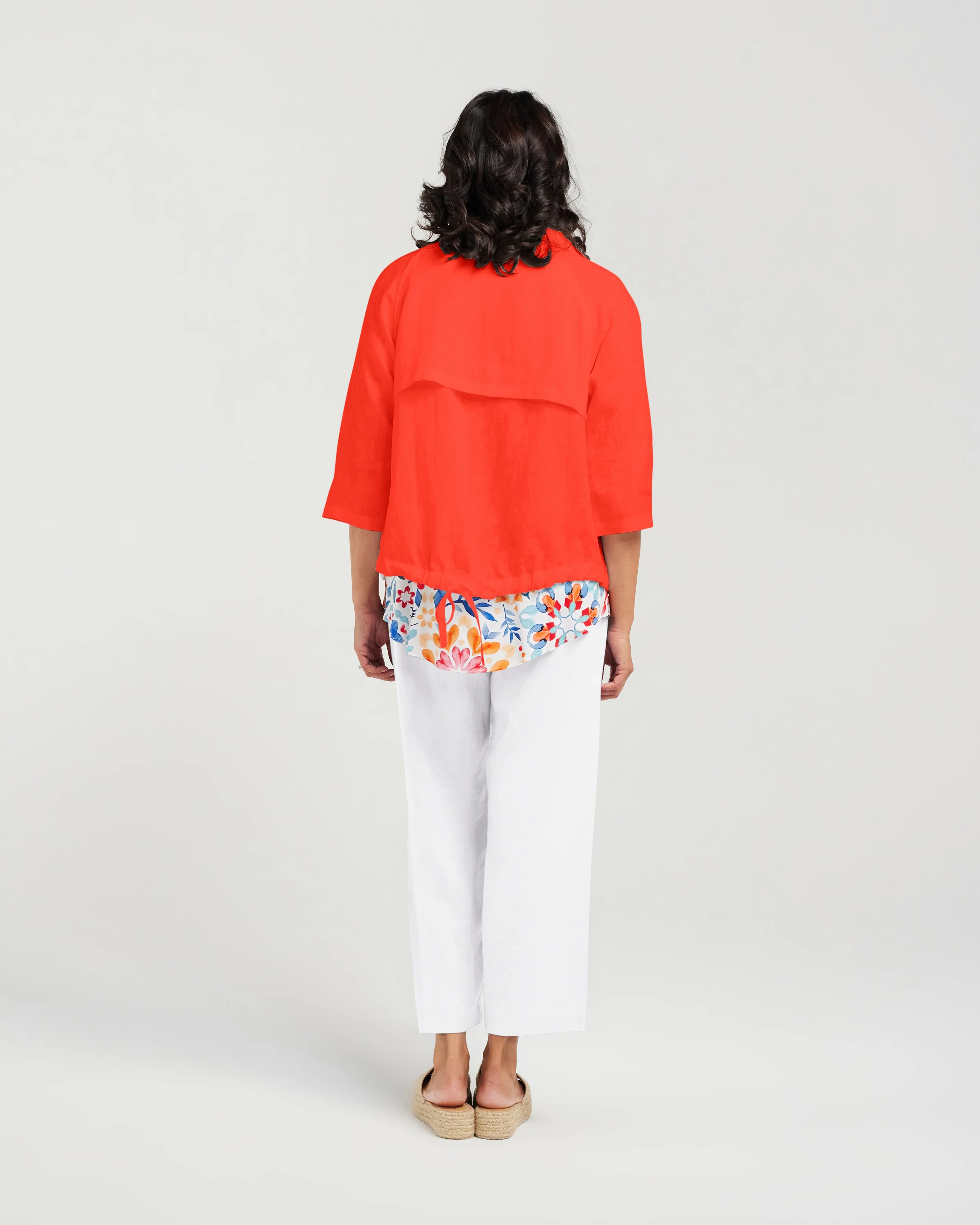 Blackstone Victoria Linen Jacket- Fiesta Red - Image 2