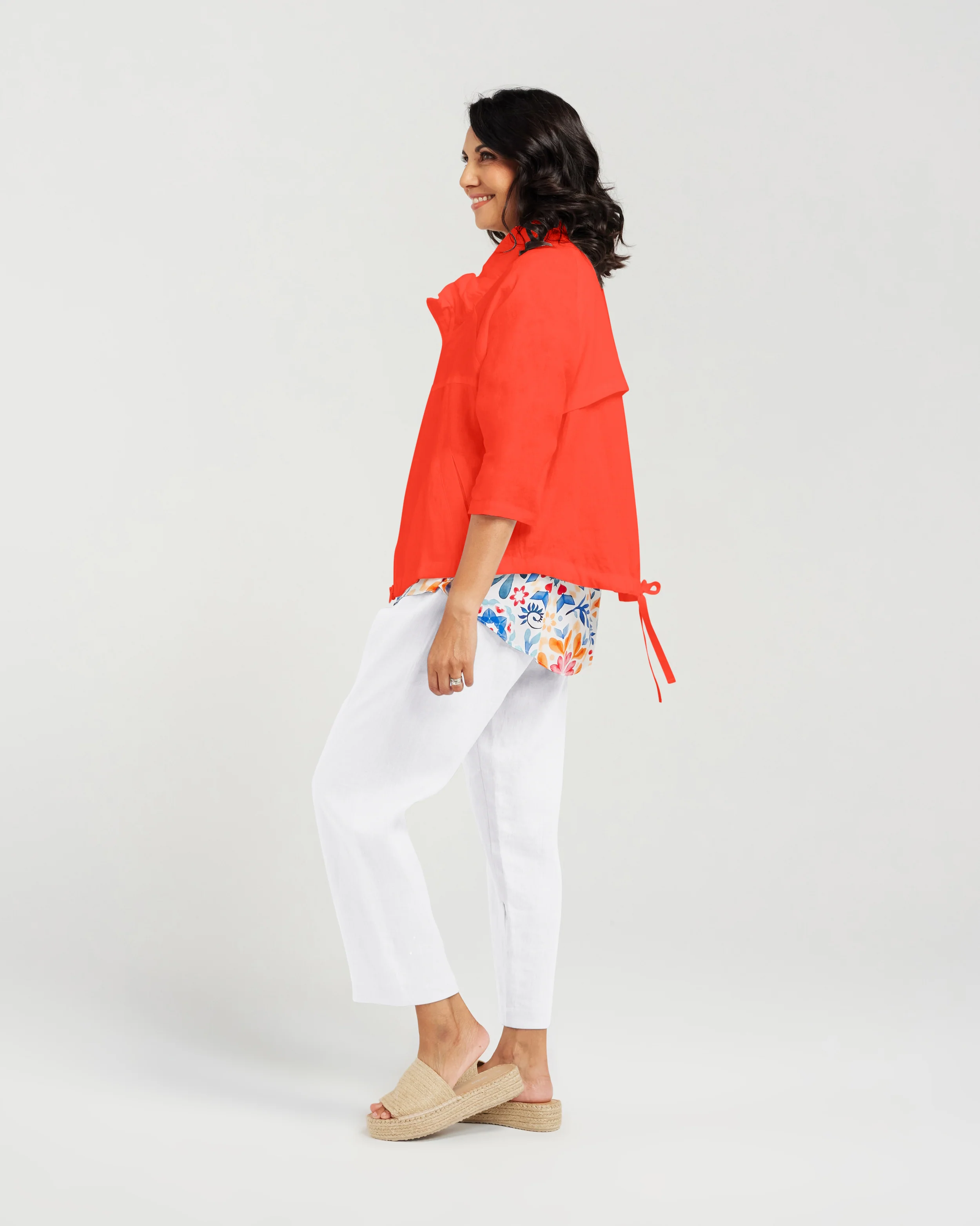 Blackstone Victoria Linen Jacket- Fiesta Red - Image 3