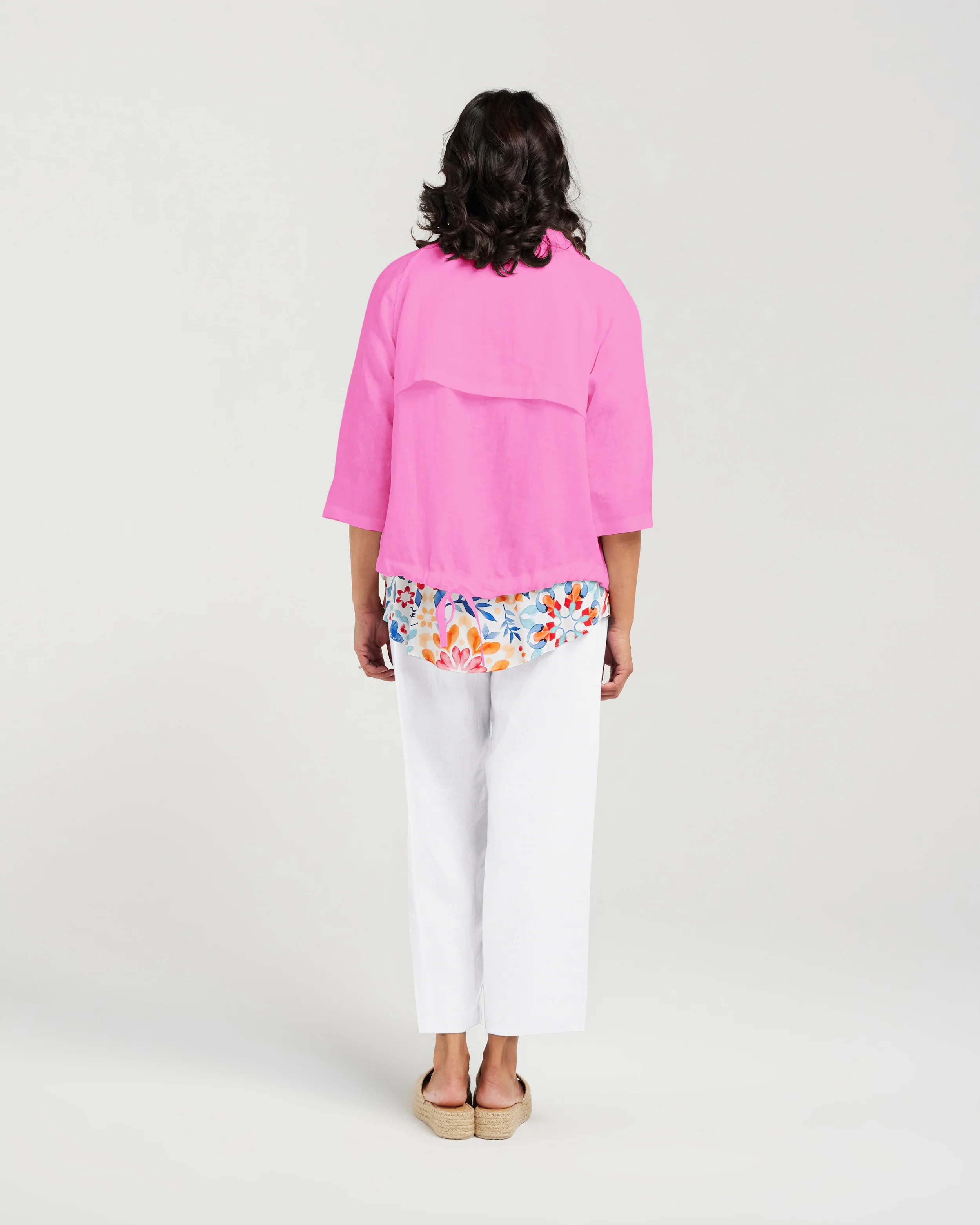 Blackstone Victoria Linen Jacket- Super Pink - Image 2