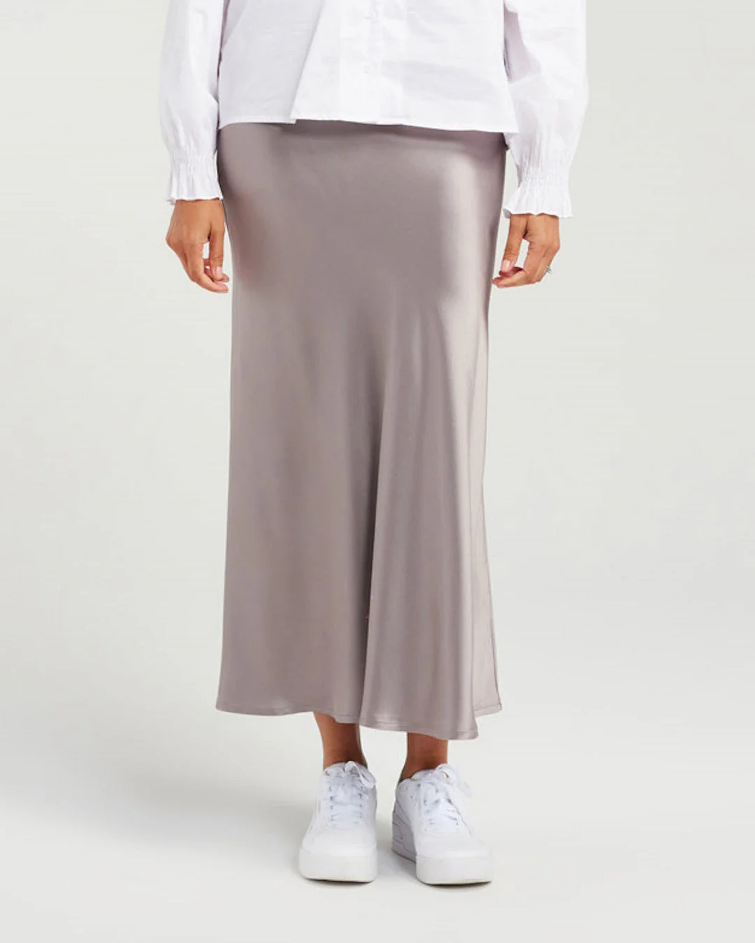 Blackstone Satin Skirt - Grey