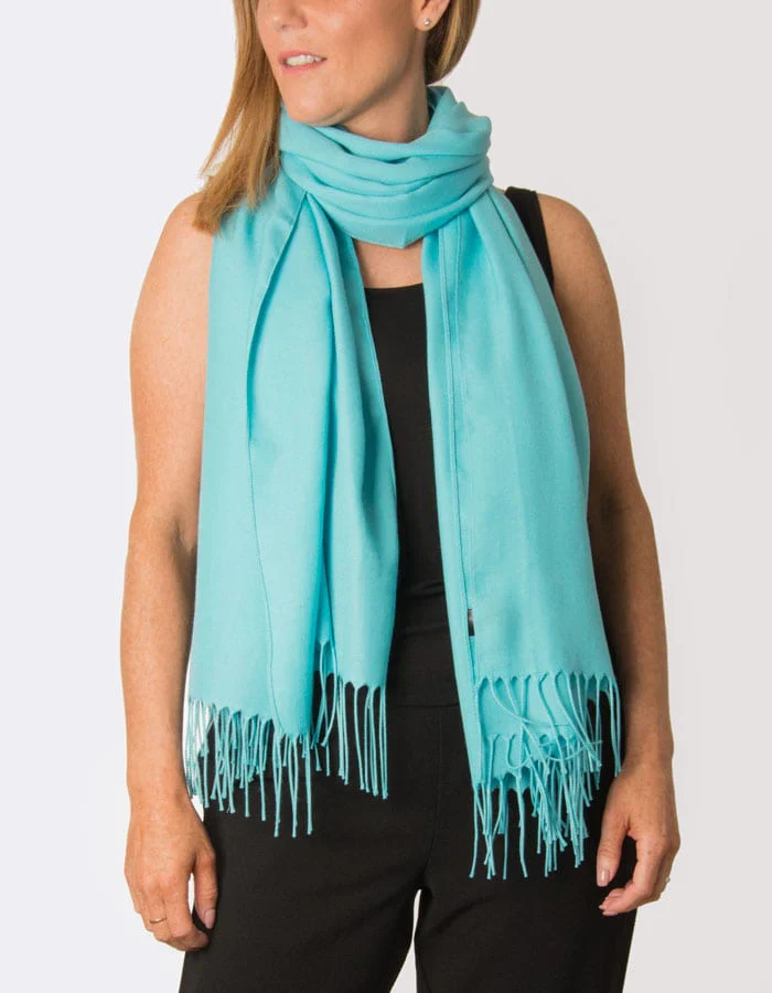 Cashmere Pashmina Lightweight - Baby Blue - Image 3