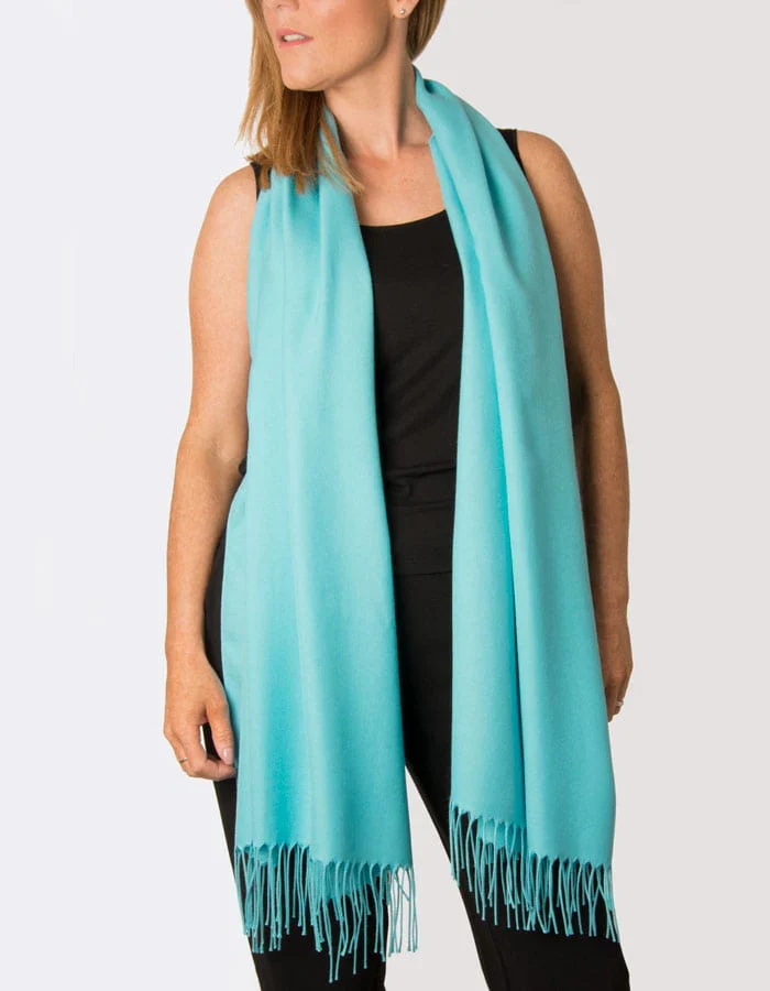 Cashmere Pashmina Lightweight - Baby Blue - Image 4