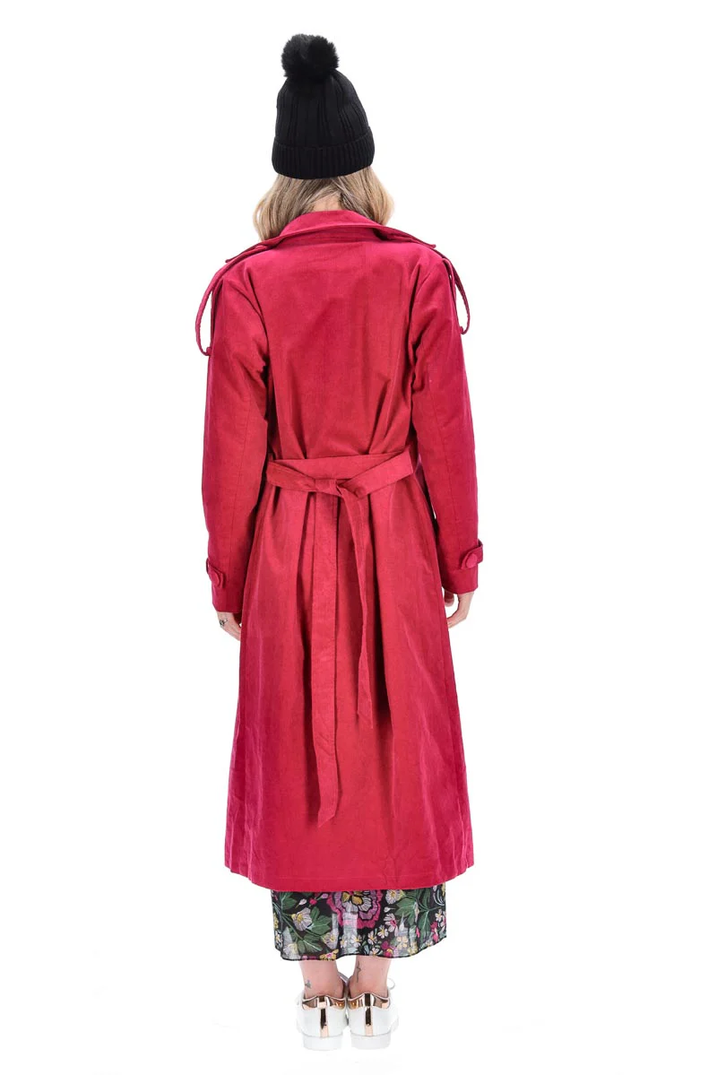 Charlo Amara Cord Cotton Trench Pink - Image 7