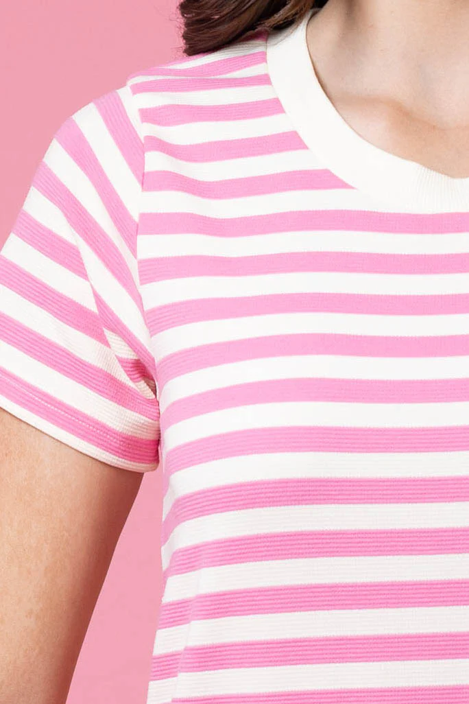 Charlo Frankie Dress Pink Stripe - Image 2