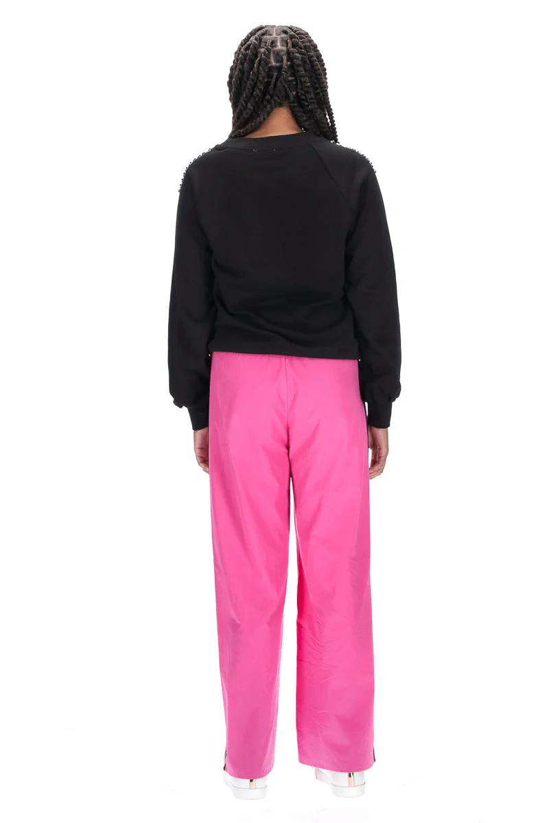 Charlo Lexi Studded Viscose Sweater Black - Image 4