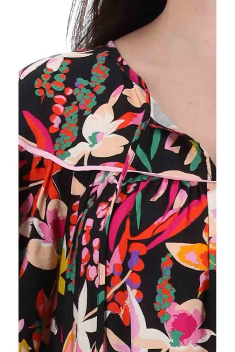 Charlo Malva Midi Dress Black Print - Image 4