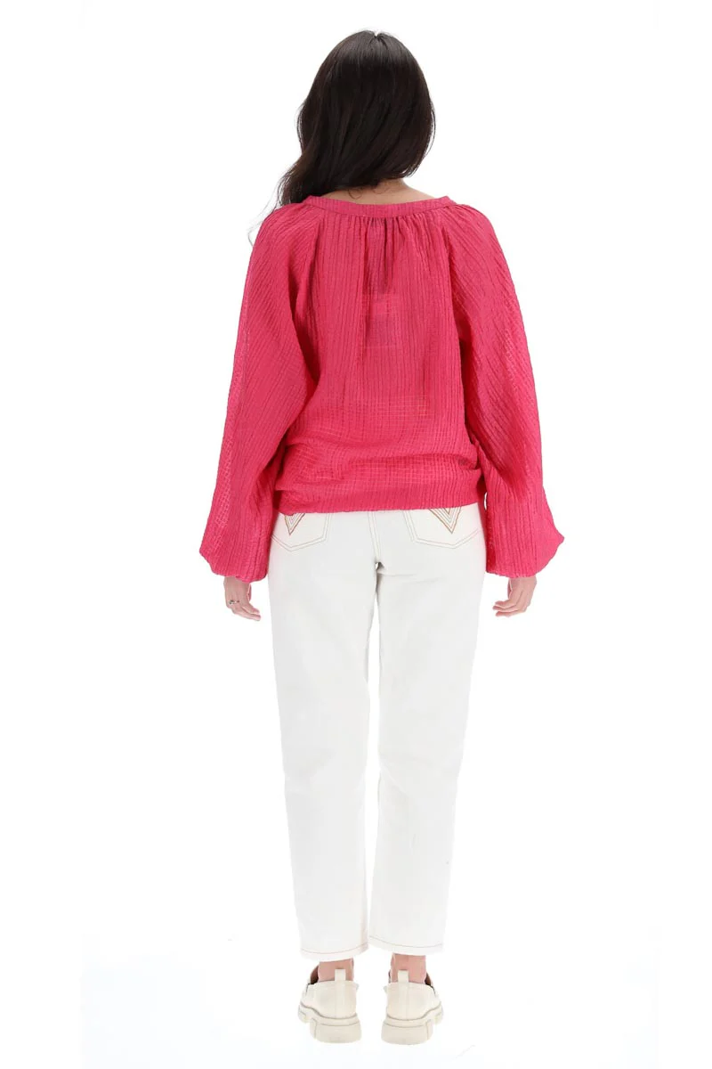 Charlo Milana Top Bright Pink - Image 5