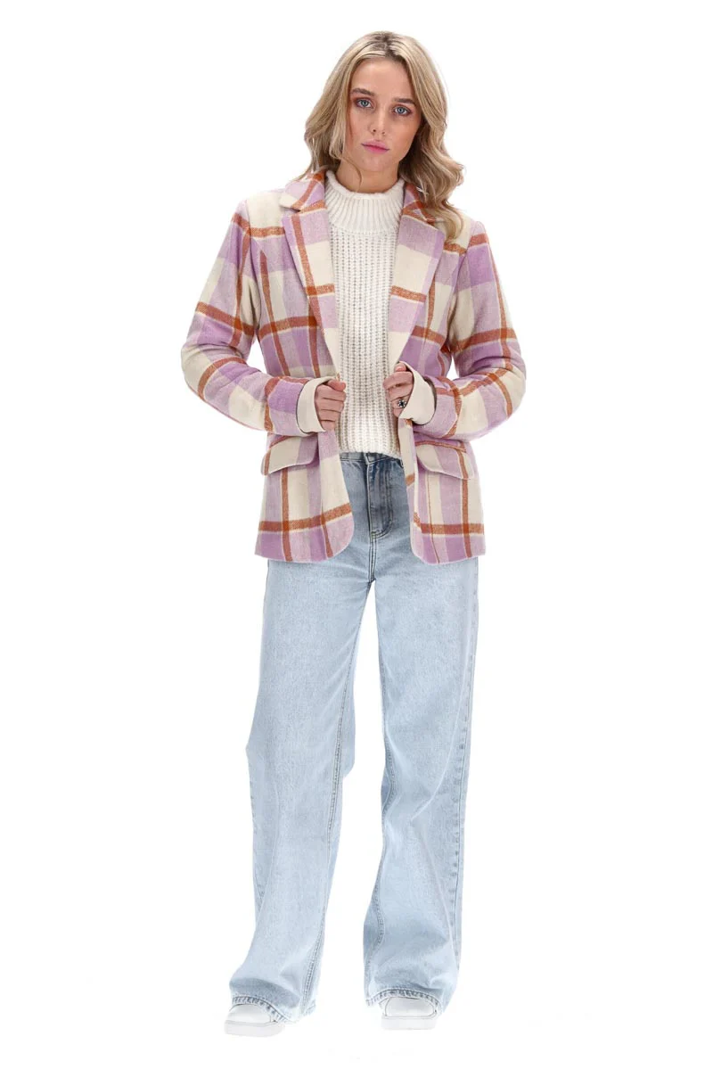 Charlo Nadia Blazer Liliac Check - Image 7