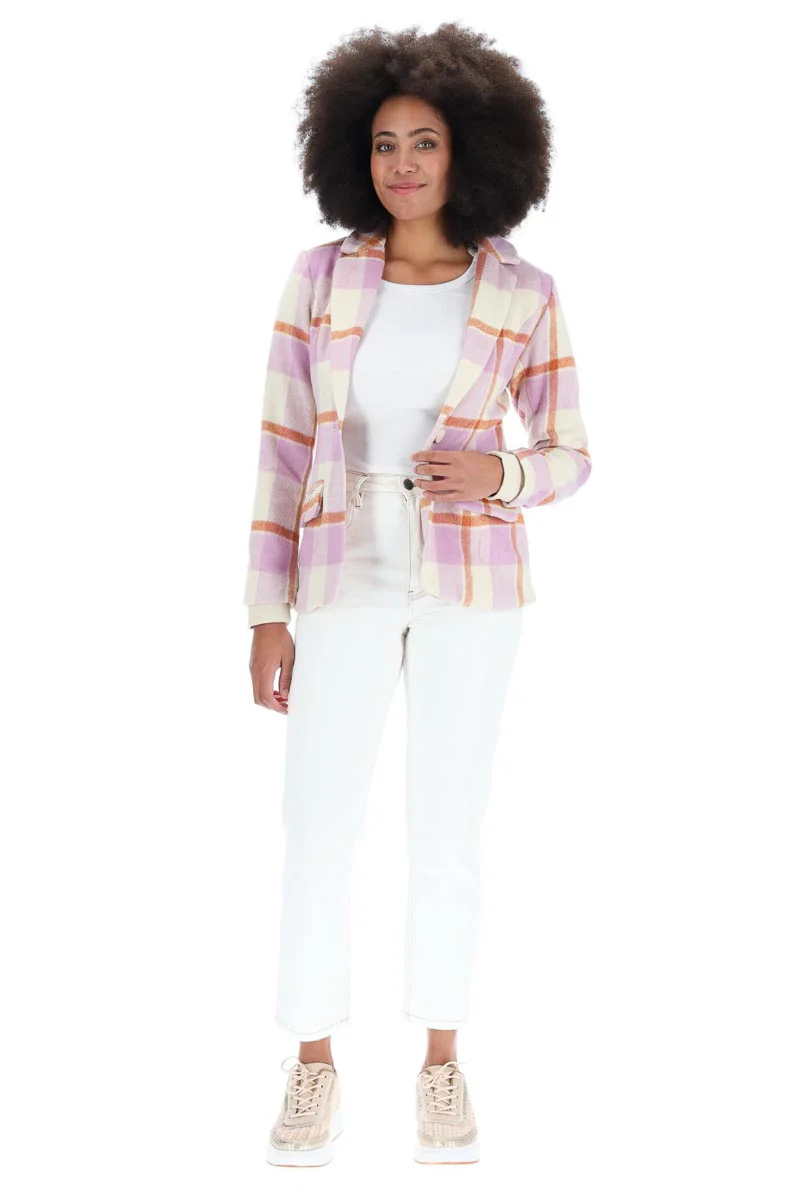 Charlo Nadia Blazer Liliac Check - Image 8