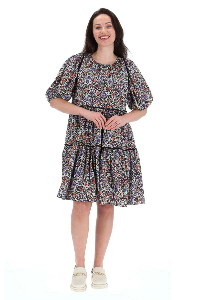 Charlo Simone Dress Black Floral - Image 5