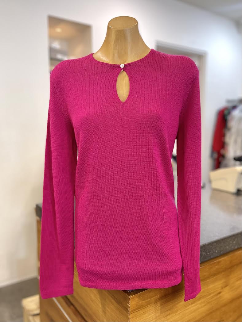 Classic Keyhole Jumper - Cerise