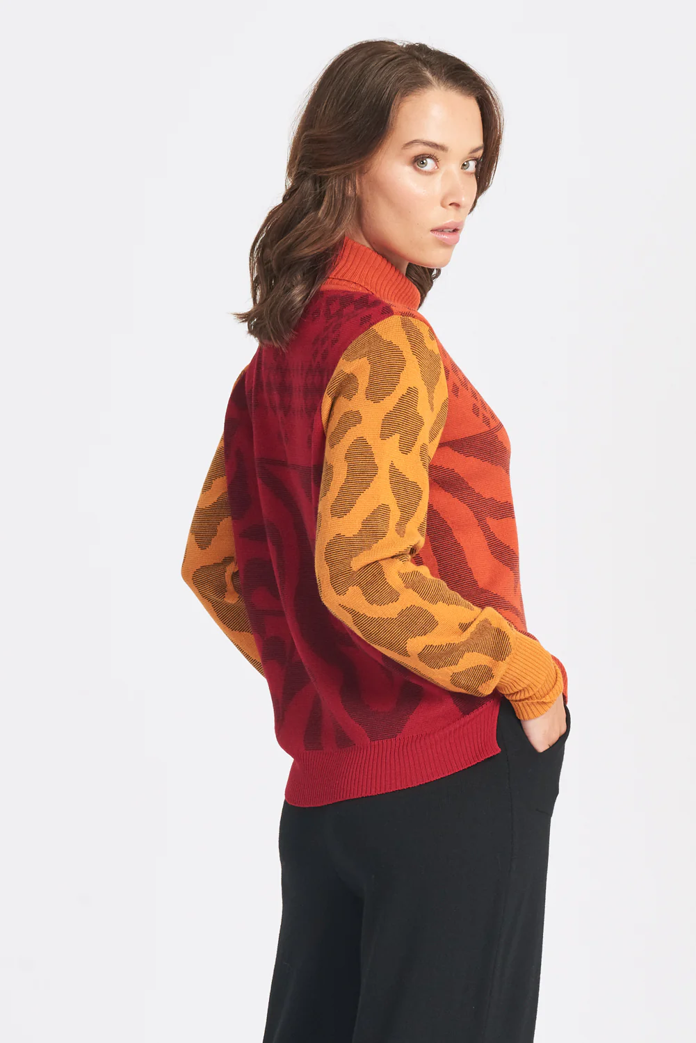 Colour Block Print Jumper - Image 2