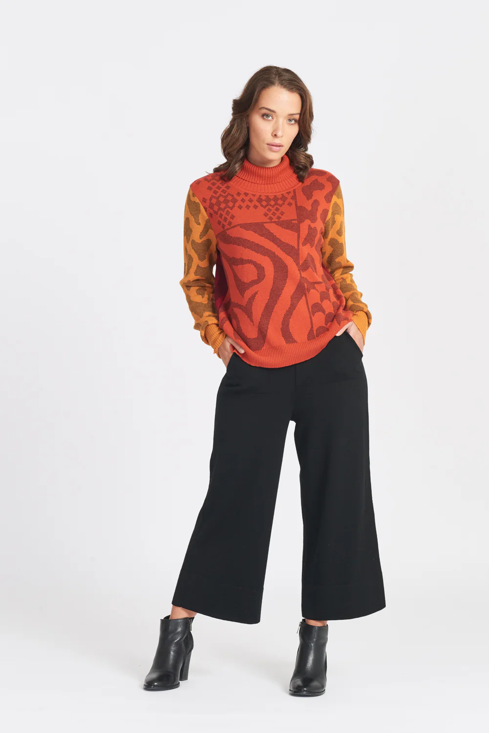 Colour Block Print Jumper - Image 3