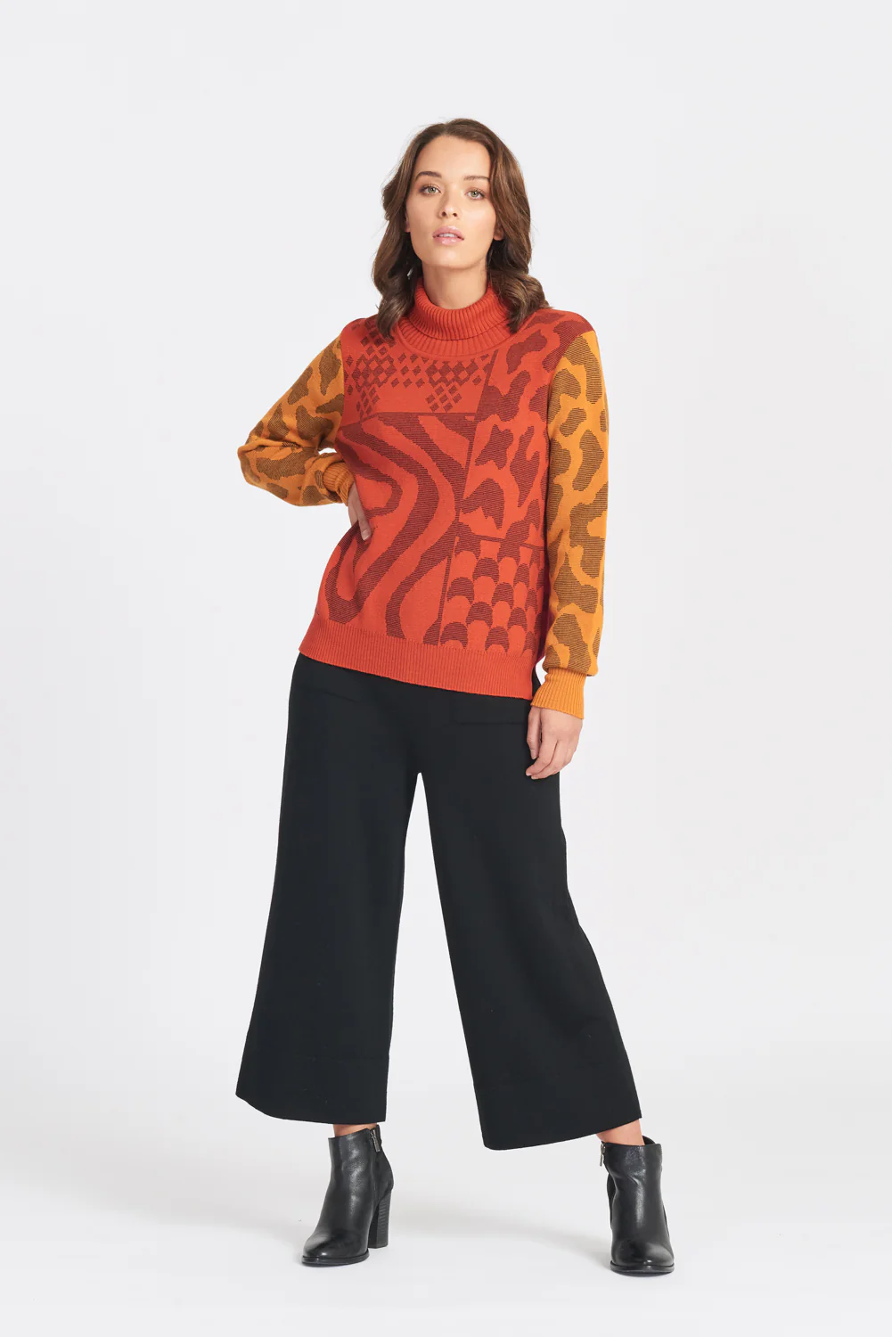 Colour Block Print Jumper - Image 4