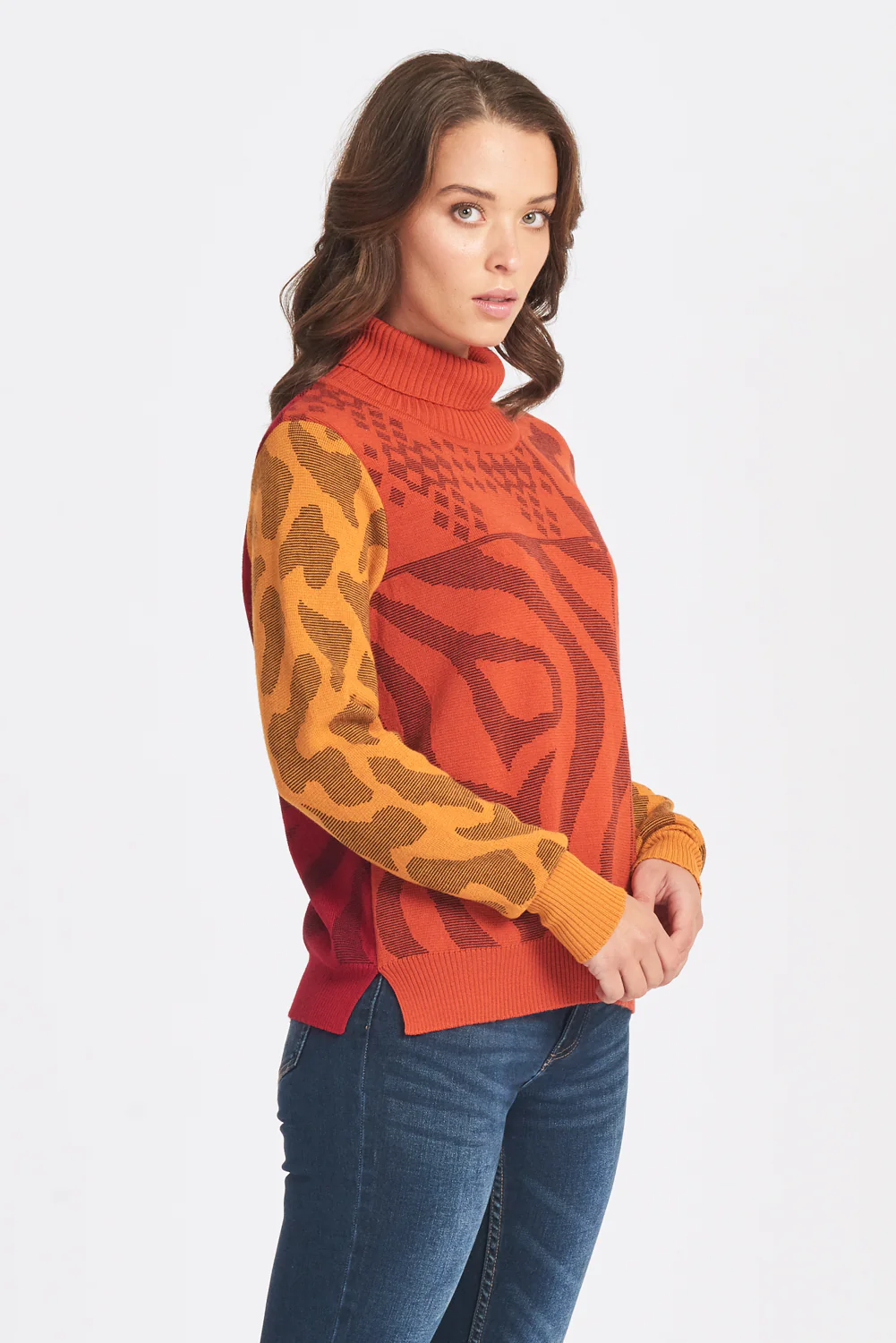Colour Block Print Jumper - Image 6