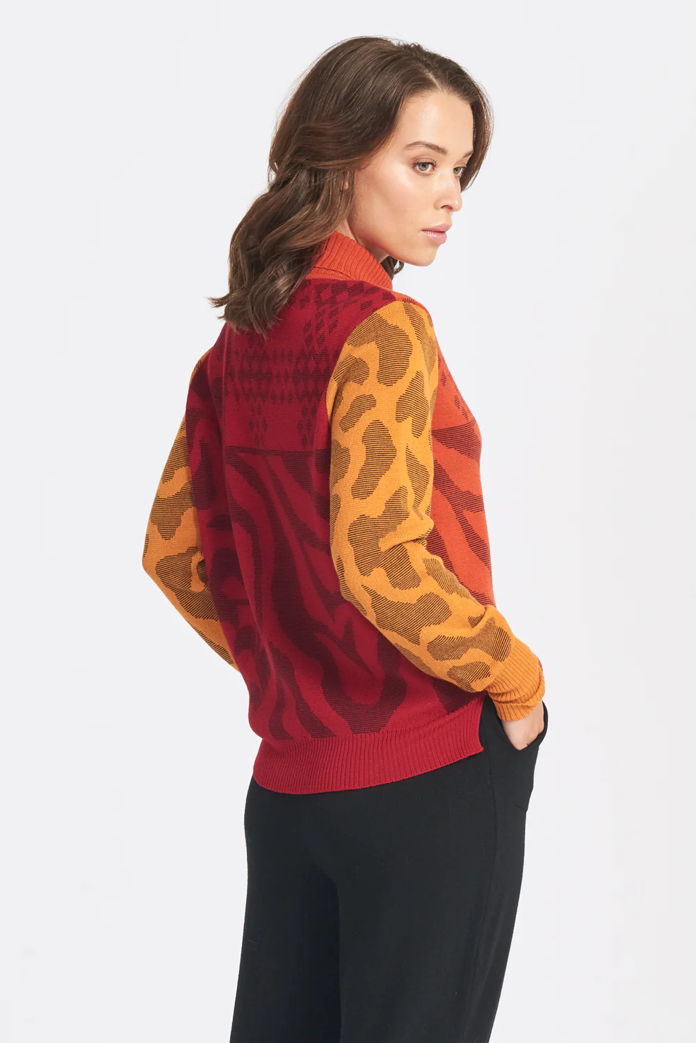 Colour Block Print Jumper - Image 7