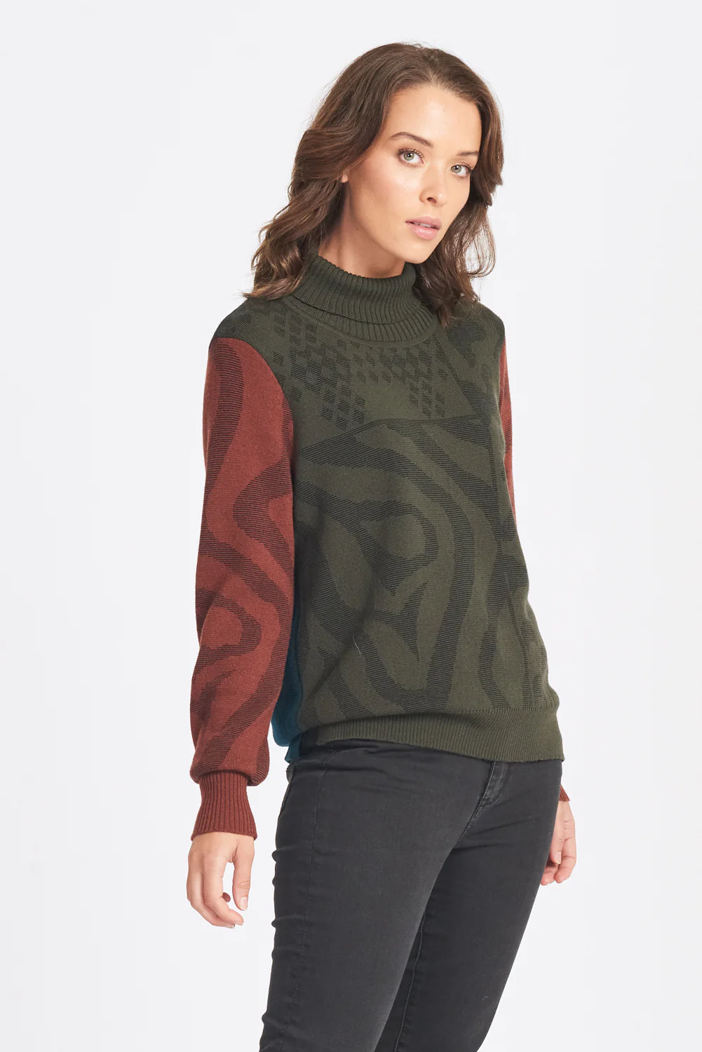Colour Block Print Jumper - Image 3