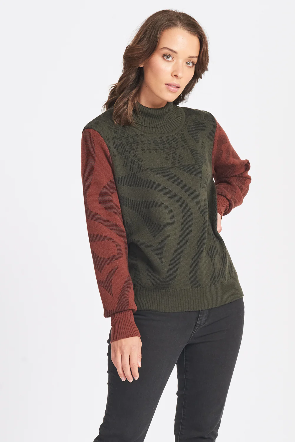 Colour Block Print Jumper - Image 4