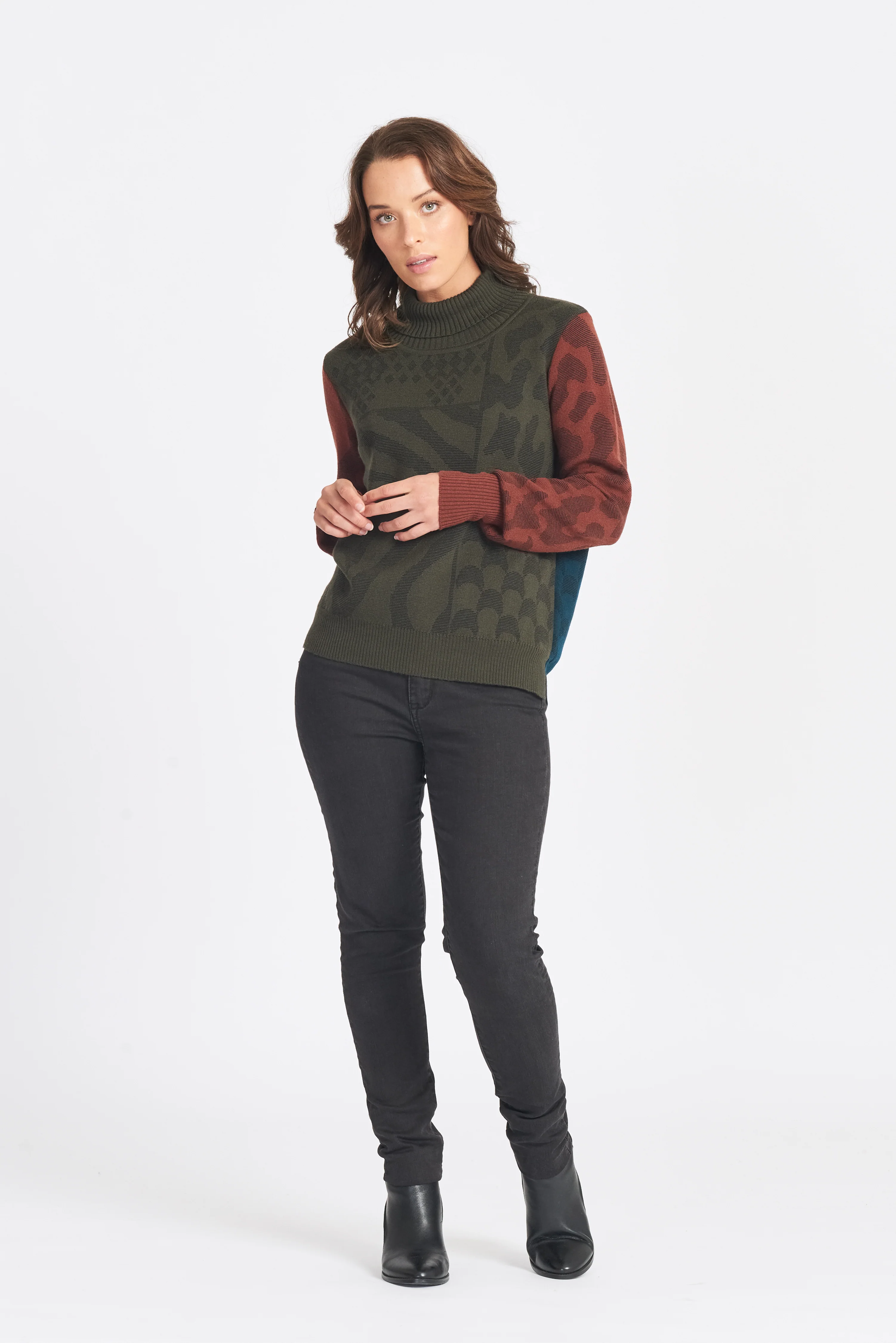 Colour Block Print Jumper - Image 5