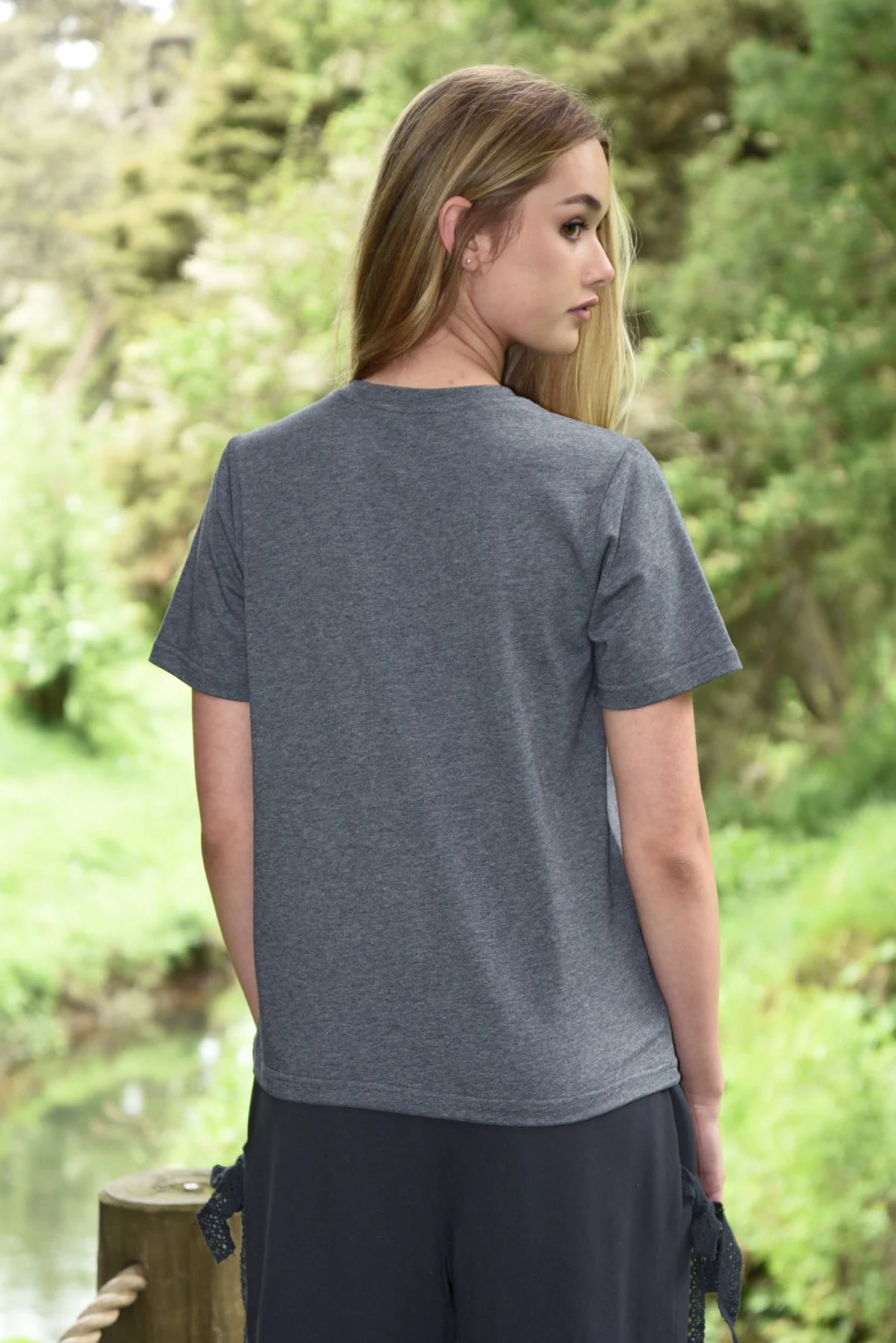 COOP Go With The Bow Tee - Grey Marle - Image 6