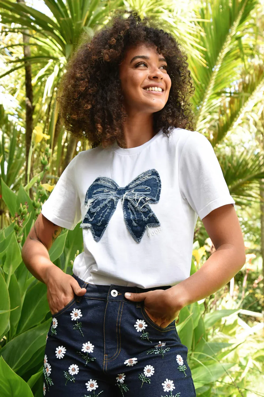 COOP SIMPLY BOWTIFUL T-Shirt- White & Denim