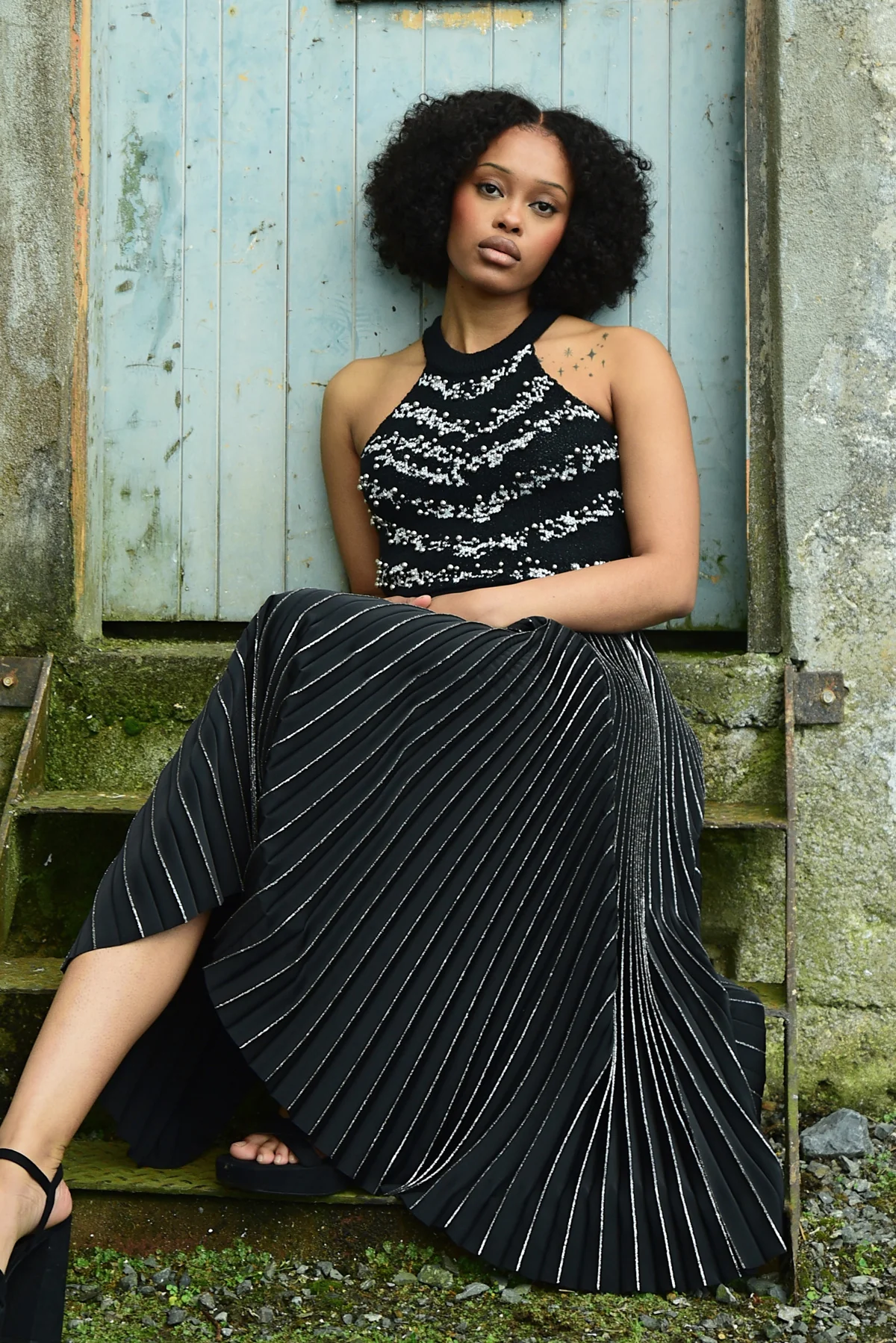 Coop Taken Gutterally Skirt - Blk Silver - Image 4
