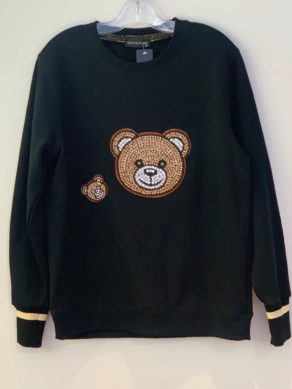 David Pond Sweatshirt-Golden Sequin Bear - Image 4