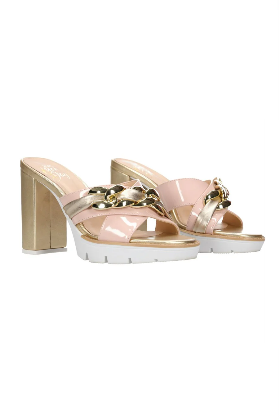 Hey Monday Jenna Chain Heel Pink Sold Out Style - Image 3