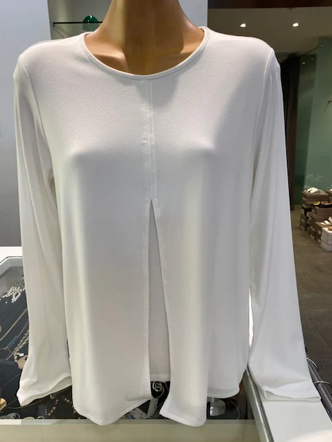 Paula Ryan Box Pleat Long Sleeve Top