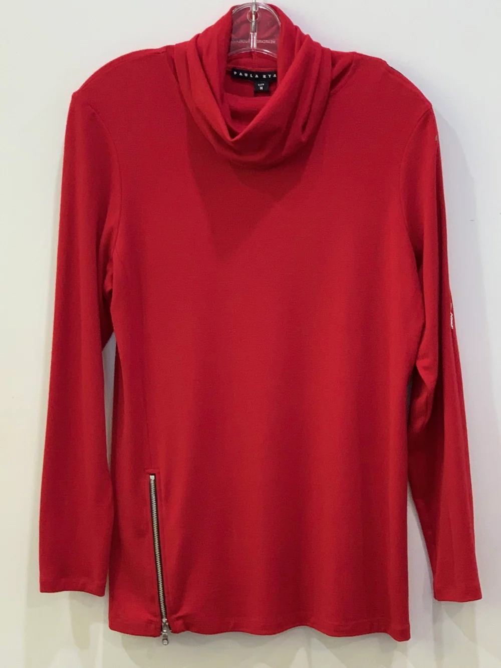 Paula Ryan Soft Neck Zip Top - Ruby