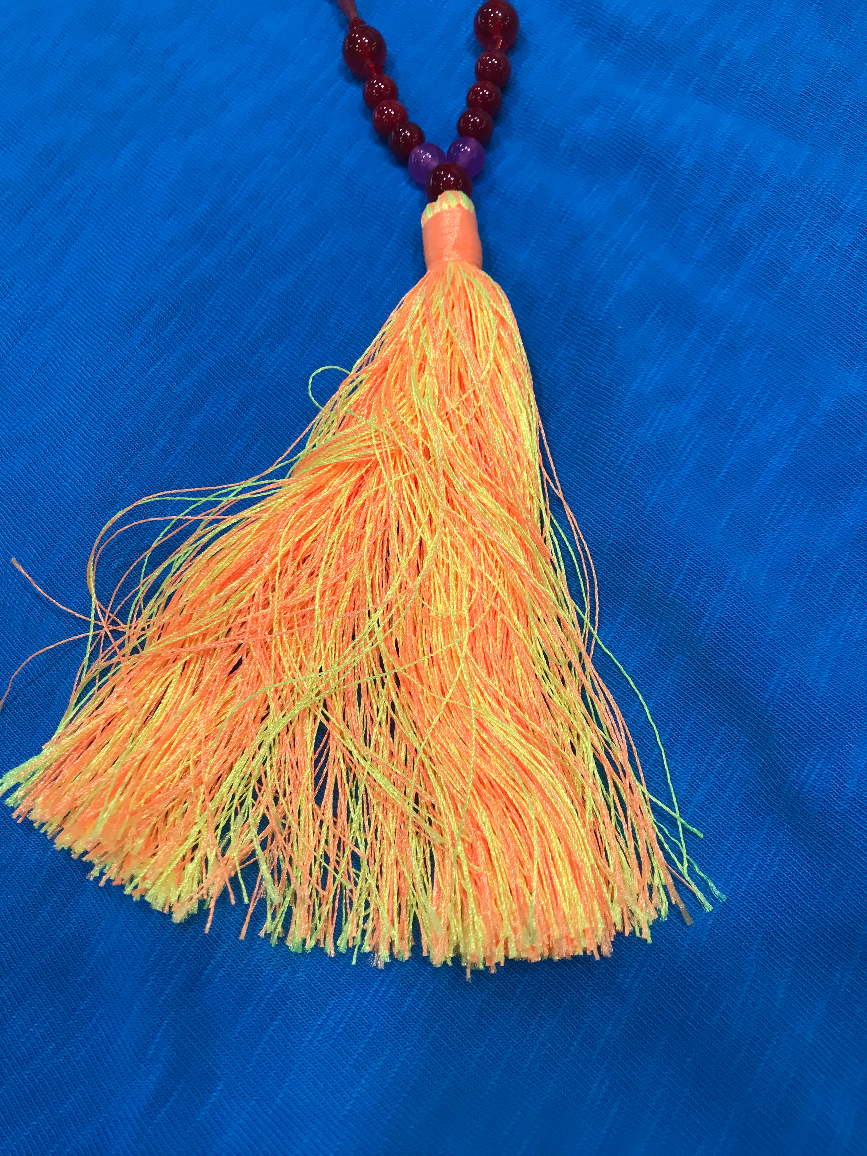 Tassel Necklace - Orange/Red/Pink - Image 2