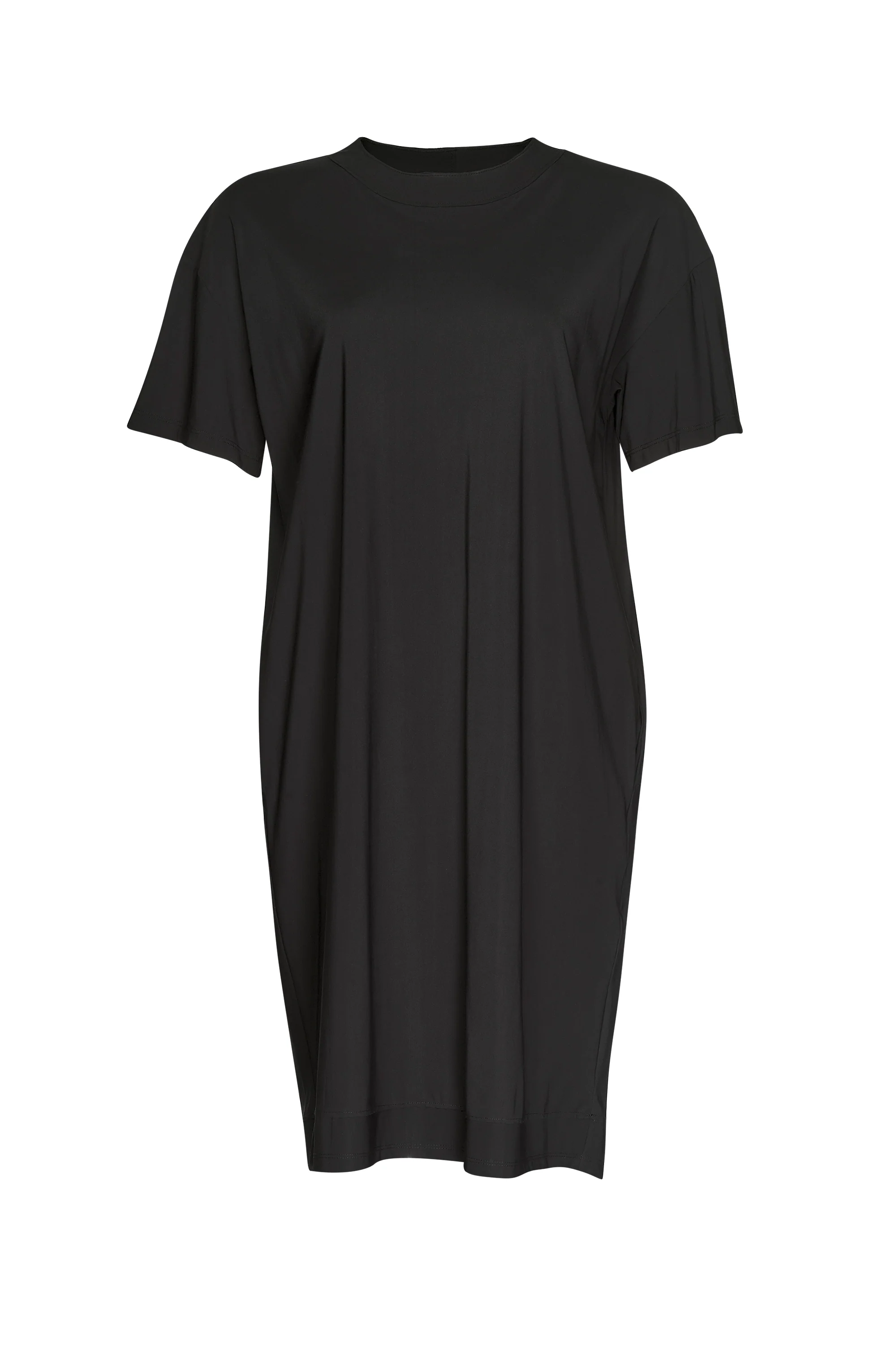 Crew Neck Shift Dress-Black/Navy/Poppy - Image 3