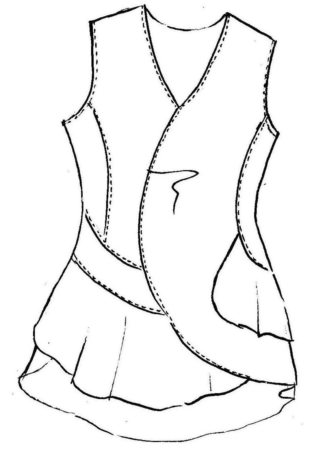Curved Panel Sleeveless Top - Image 2