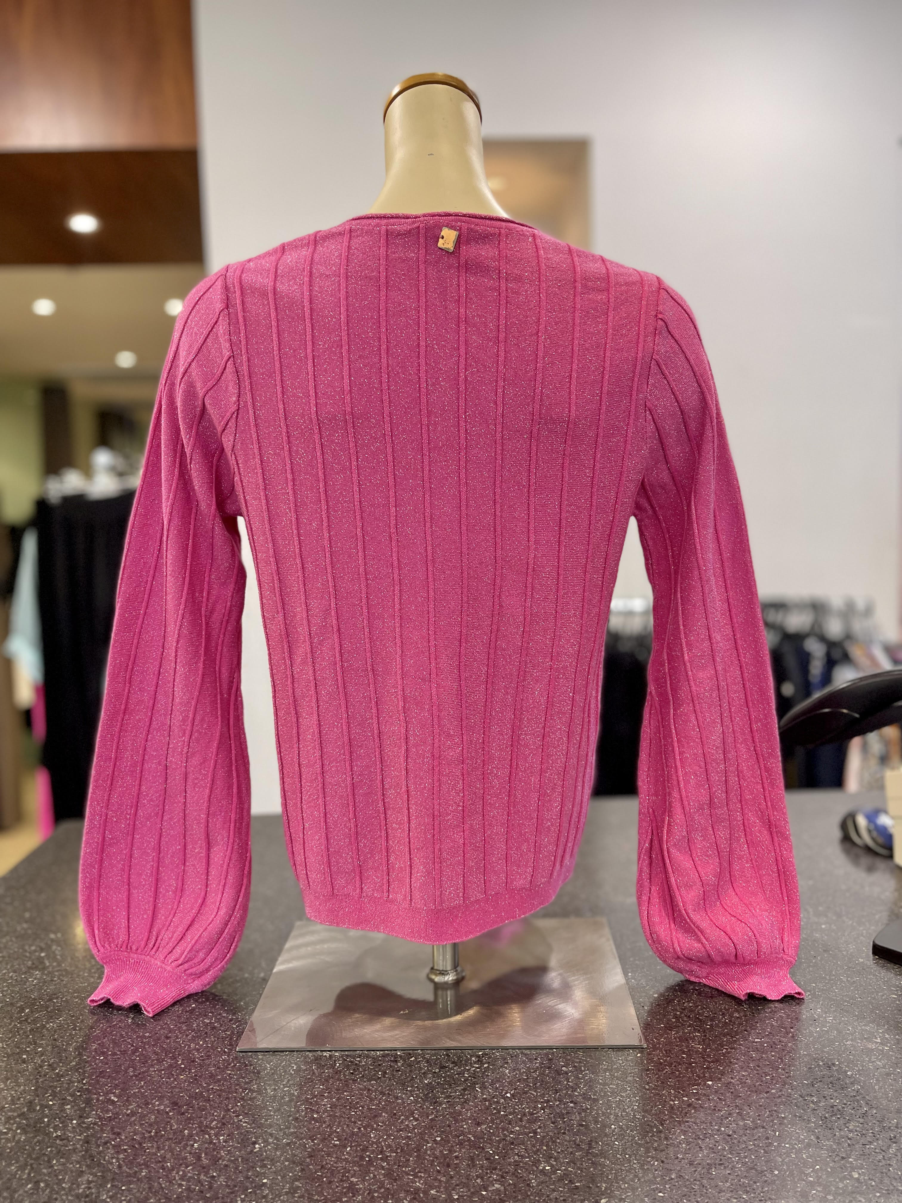 D'Elle Sparkle Knit Jumper - Pink - Image 3