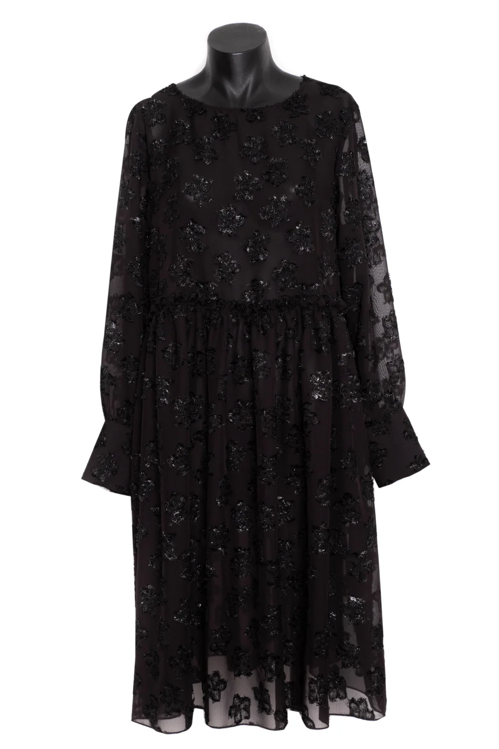 David Pond Melody Dress Ruffled Rose Black