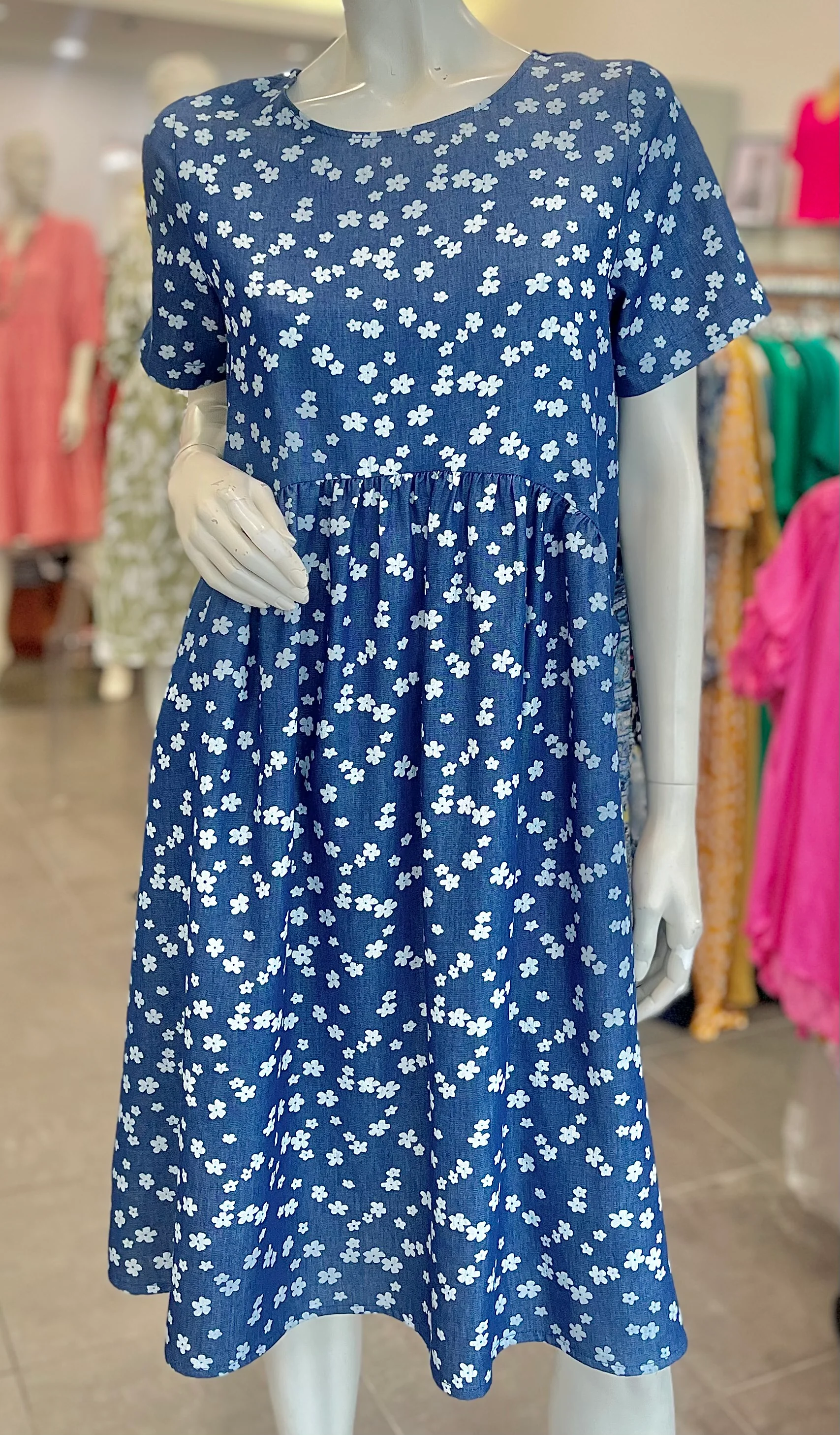 David Pond Venice Dress - Denim Flower