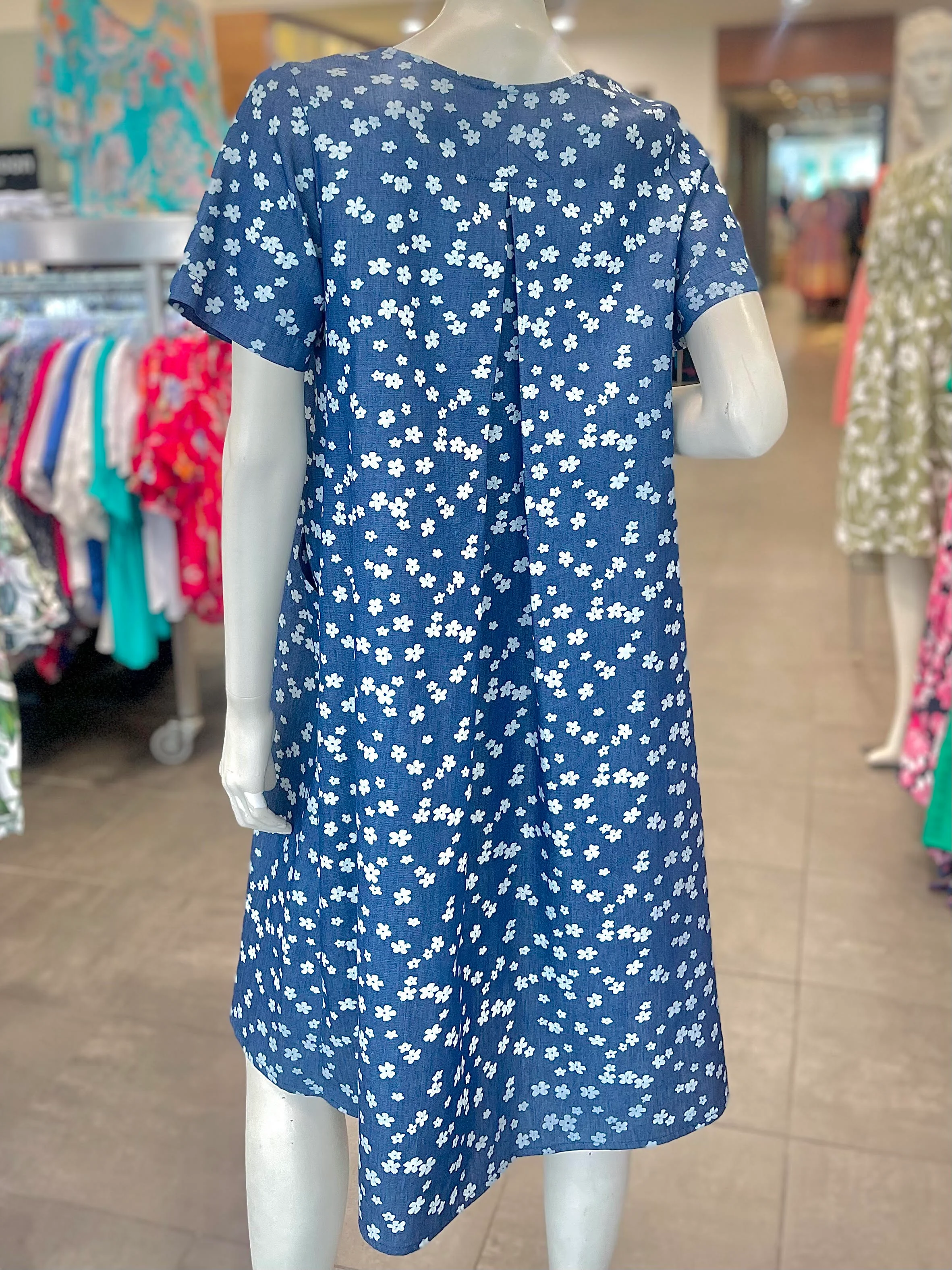 David Pond Venice Dress - Denim Flower - Image 2
