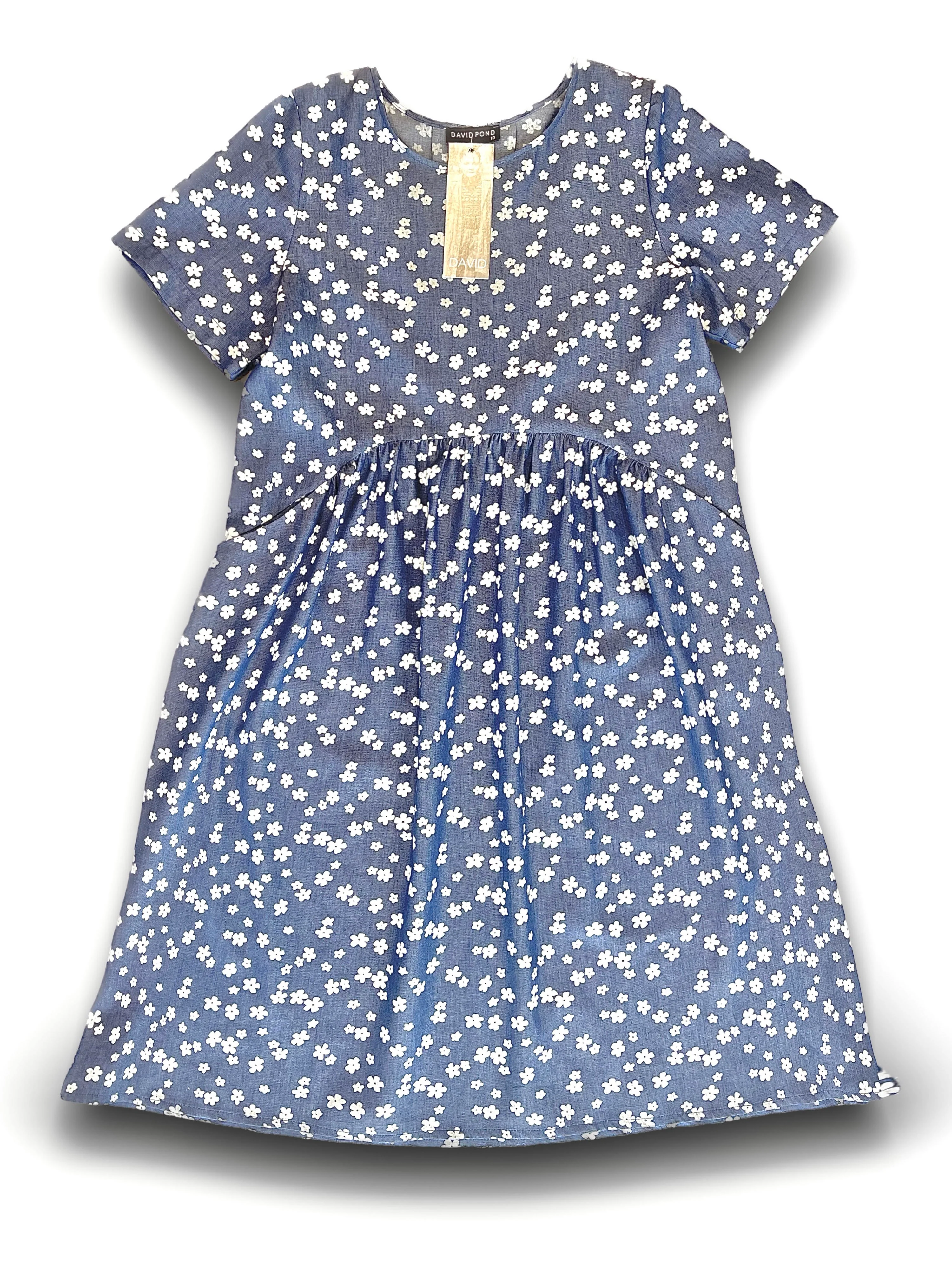 David Pond Venice Dress - Denim Flower - Image 3