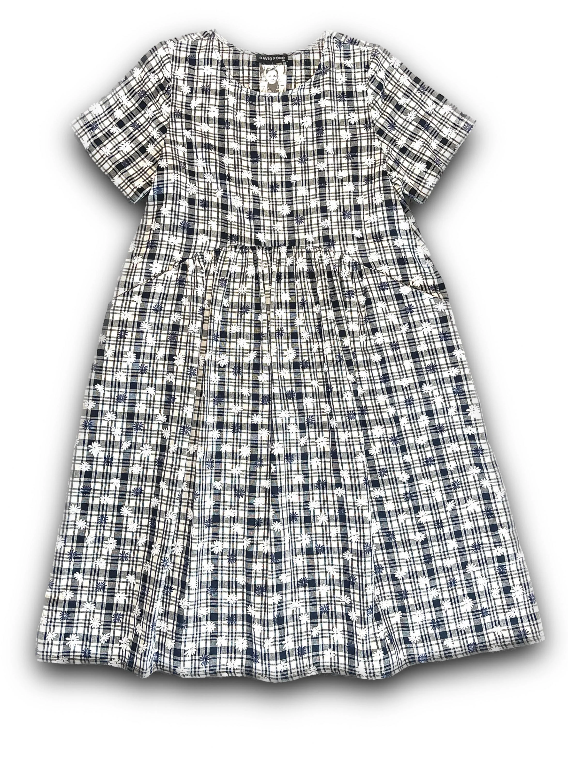 David Pond Venice Dress - Flower Check Gingham - Image 3