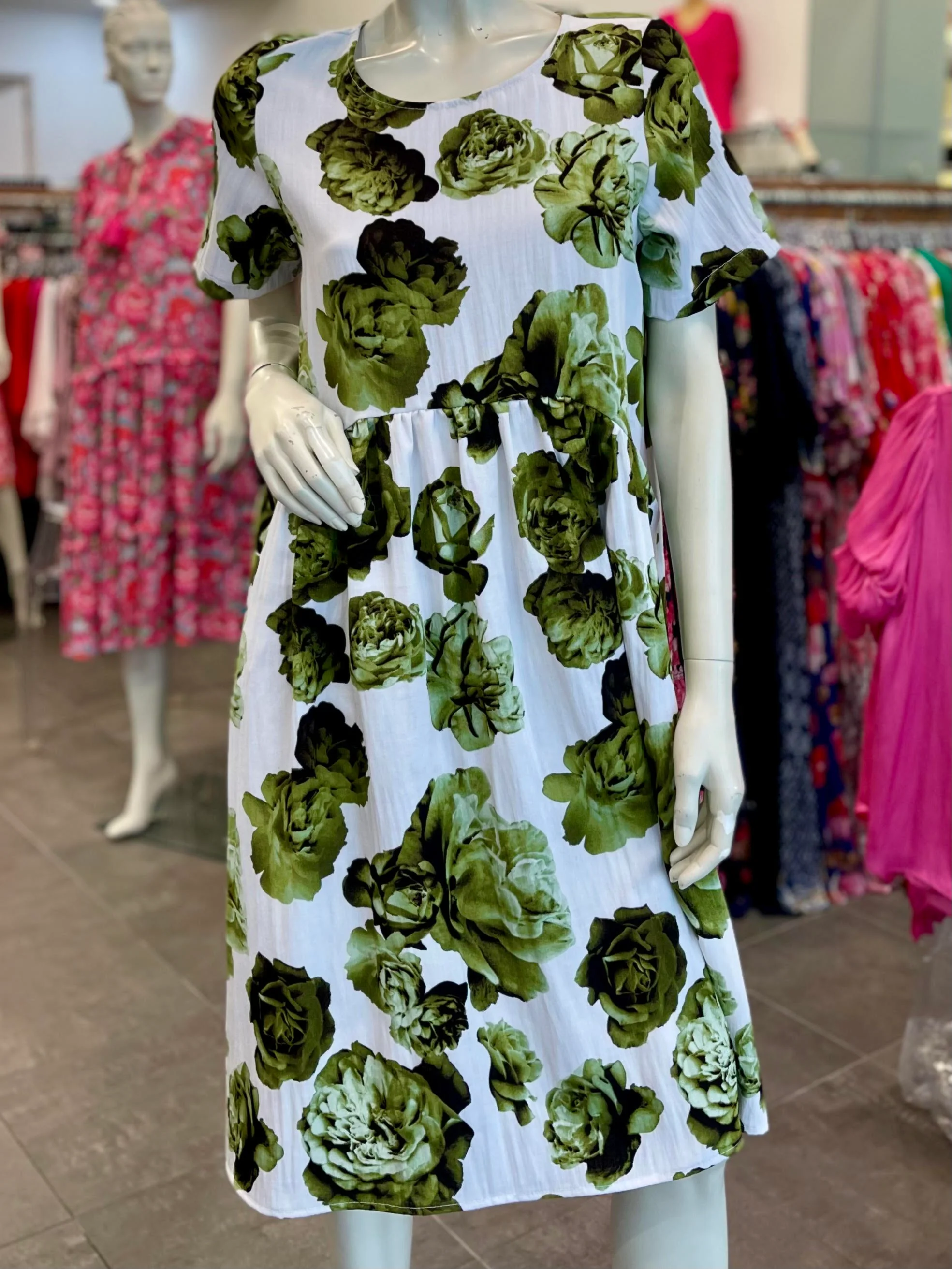 David Pond Venice Dress - Olive Floral