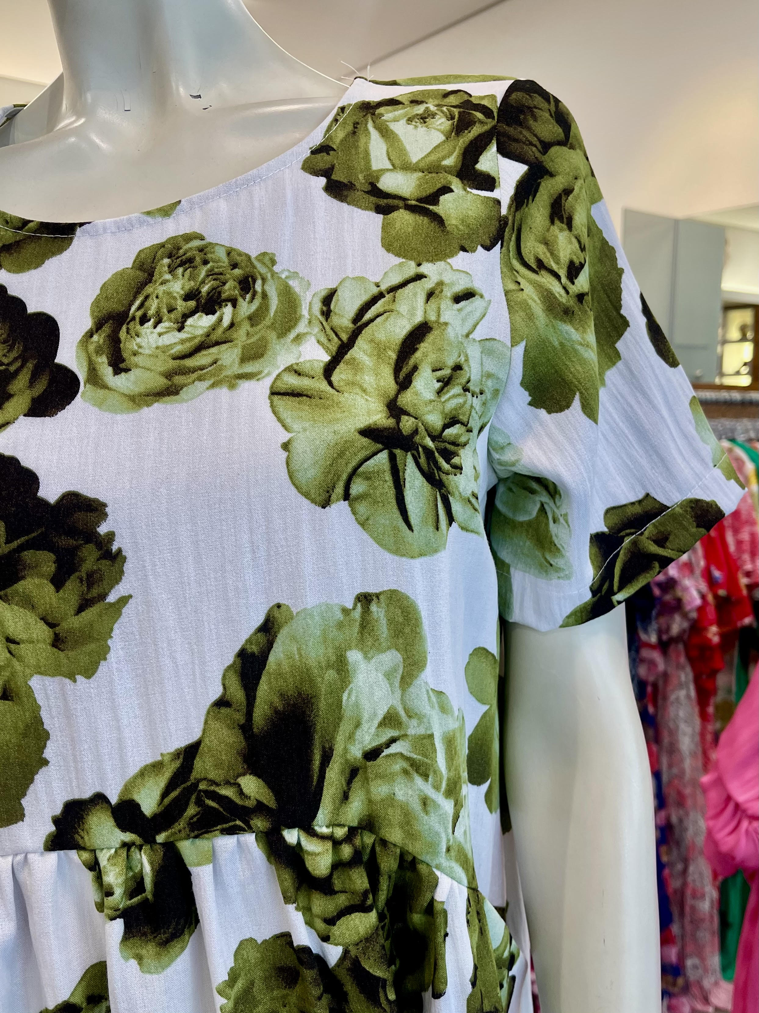 David Pond Venice Dress - Olive Floral - Image 2