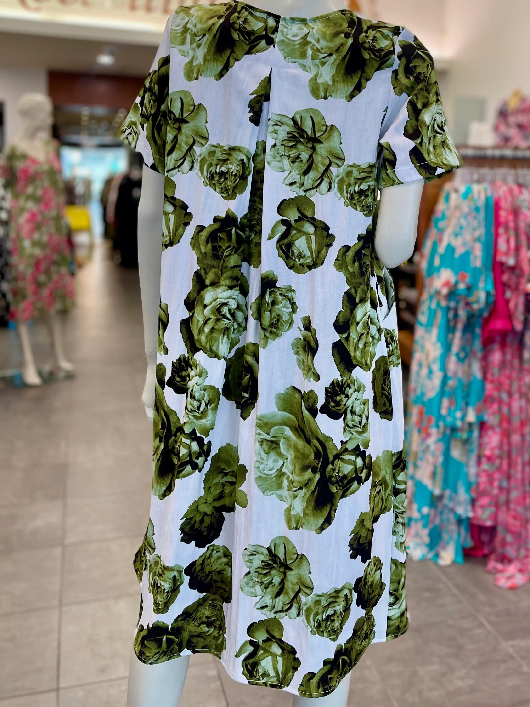 David Pond Venice Dress - Olive Floral - Image 3
