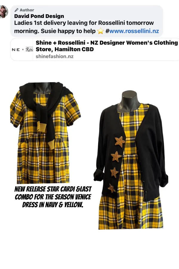 David Pond Venice Dress - Yellow Tartan