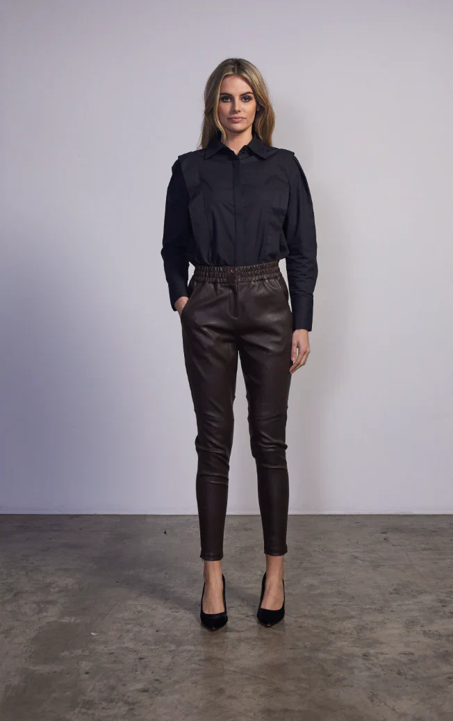 DEA Leather Rundle Pant - Moss - Image 3