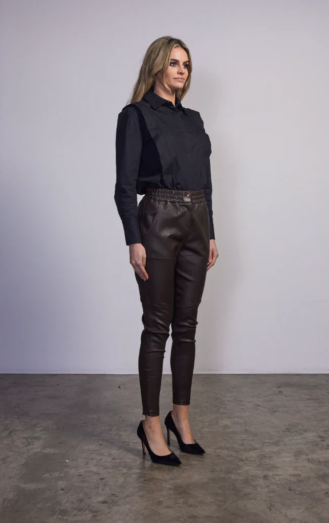 DEA Leather Rundle Pant - Moss - Image 5